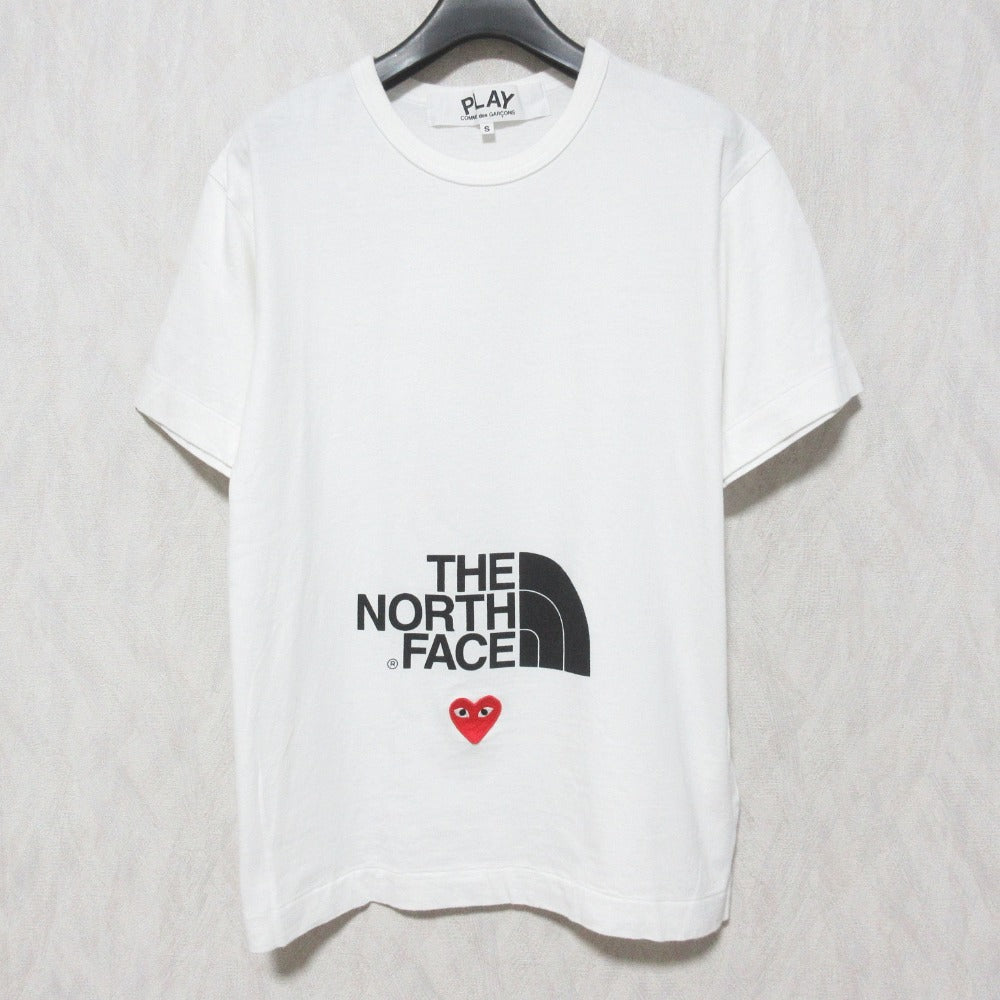 プレイコムデギャルソンザノースフェイスハートロゴコットンTシャツ