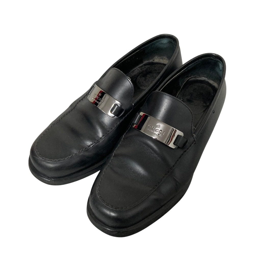 グッチ シルバープレート レザーローファー