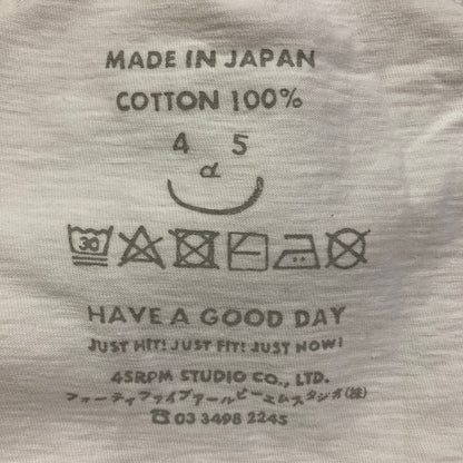 フォーティファイブアール プリントコットンオーバーサイズTシャツ