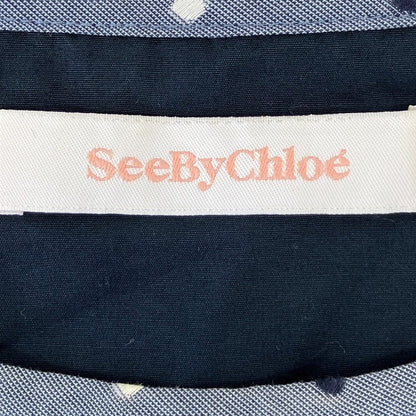 シーバイクロエ 刺繍シフォン長袖ブラウス