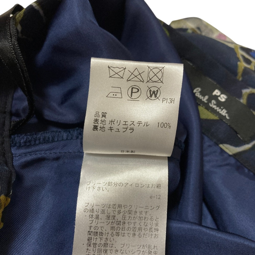 ピーエス ポールスミス フラワープリントシアーアシンメトリープリーツスカート