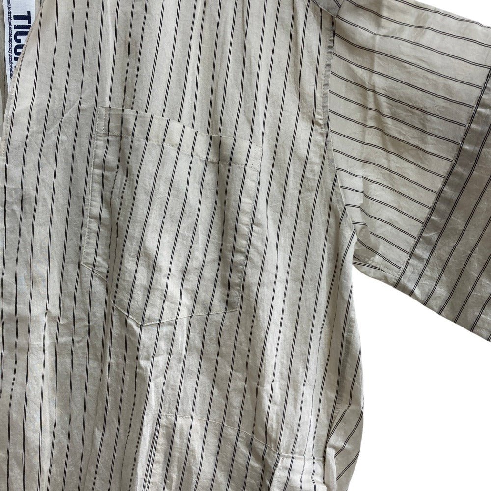 ティッカ ストライプロングシャツワンピース