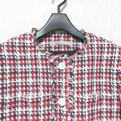 セオリーリュクス GARNET TWEED ノーカラーツイードジャケット