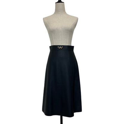 エルメス コリエドシアン レザースカート
