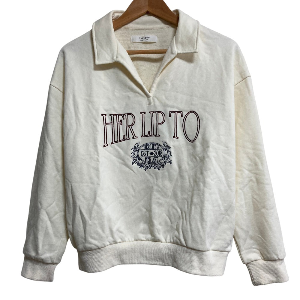 ハーリップトゥ Embroidery Polo Sweatshirt スウェット