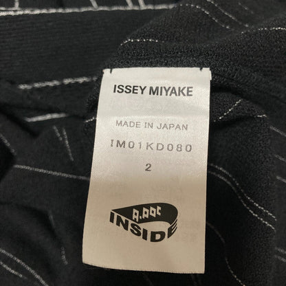 イッセイミヤケ ストライプストレッチショールカラージャケット
