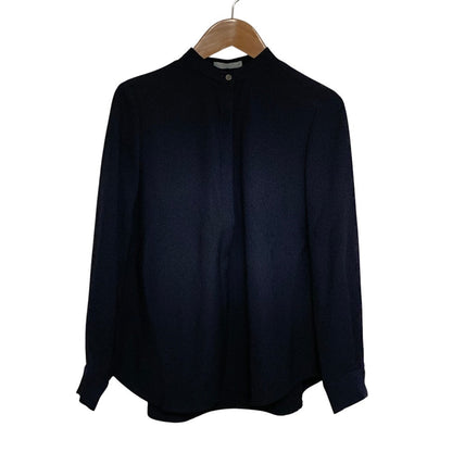 セオリーリュクス MARVINE LILEN STR シルクロングスリーブバンドカラーブラウス