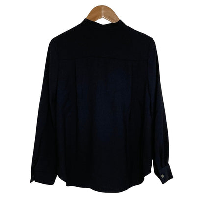 セオリーリュクス MARVINE LILEN STR シルクロングスリーブバンドカラーブラウス