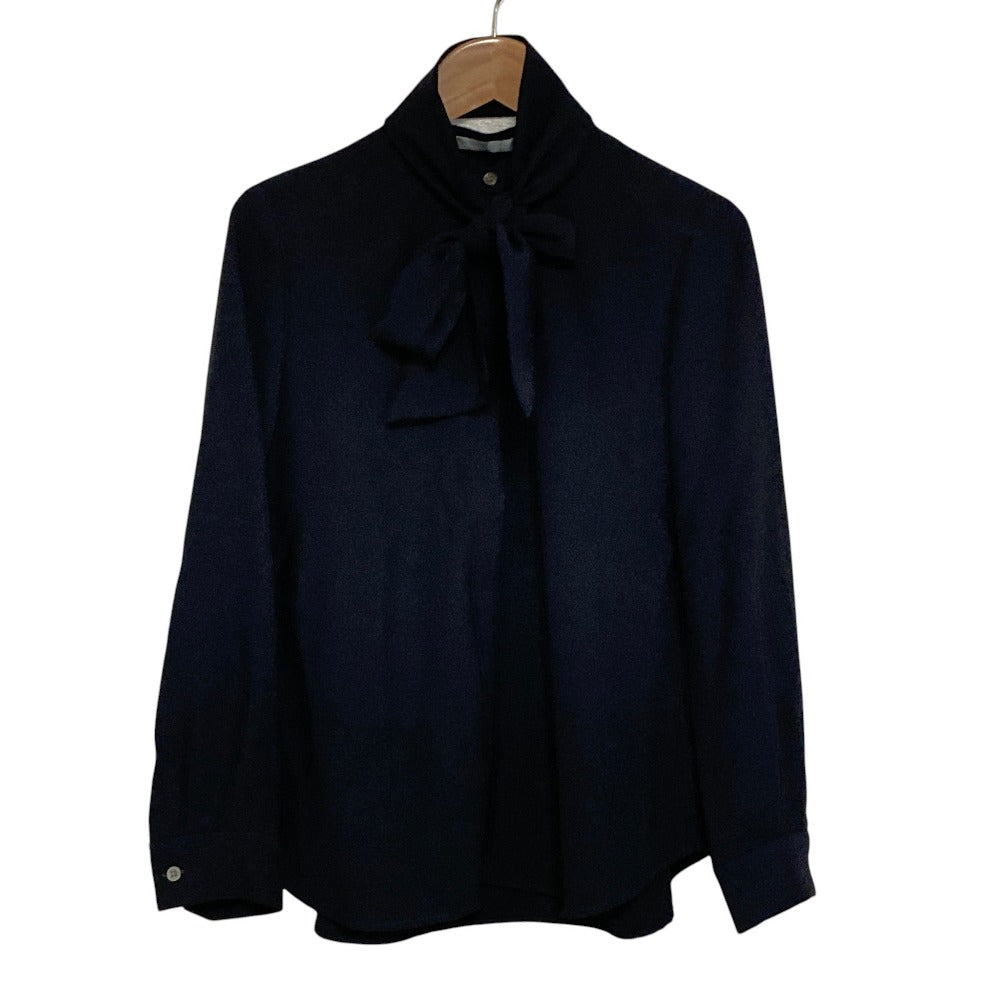 セオリーリュクス MARVINE LILEN STR シルクロングスリーブバンドカラーブラウス