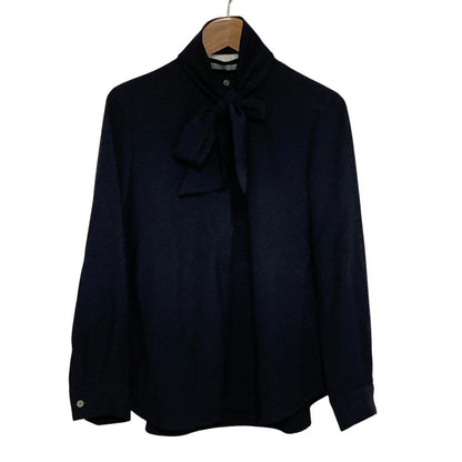 セオリーリュクス MARVINE LILEN STR シルクロングスリーブバンドカラーブラウス