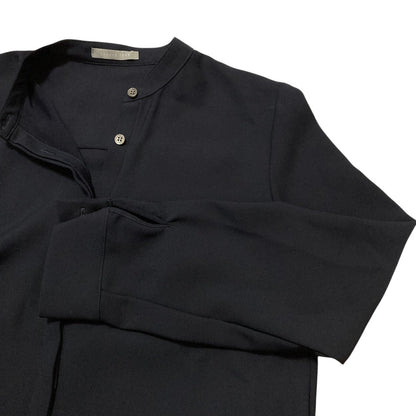 セオリーリュクス MARVINE LILEN STR シルクロングスリーブバンドカラーブラウス