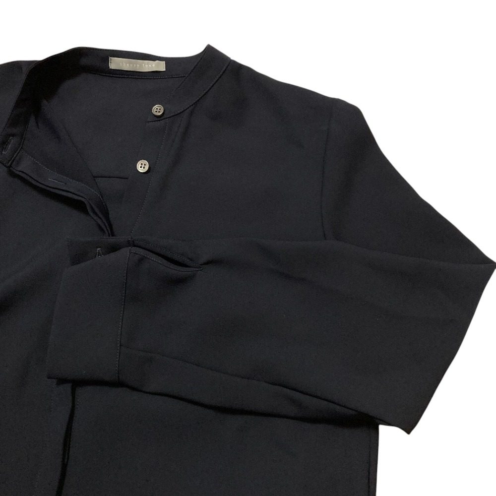 セオリーリュクス MARVINE LILEN STR シルクロングスリーブバンドカラーブラウス