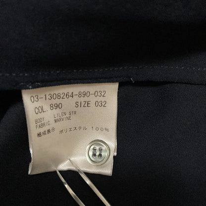 セオリーリュクス MARVINE LILEN STR シルクロングスリーブバンドカラーブラウス