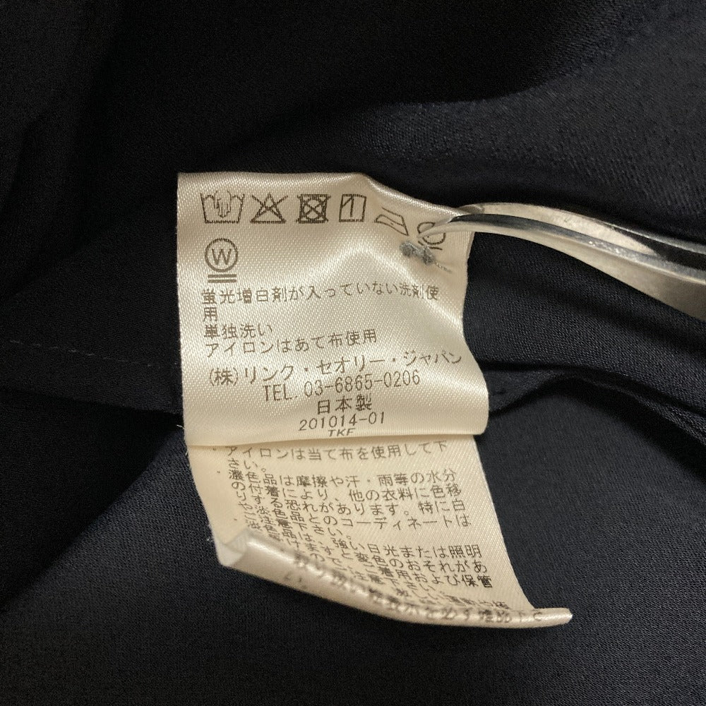セオリーリュクス MARVINE LILEN STR シルクロングスリーブバンドカラーブラウス