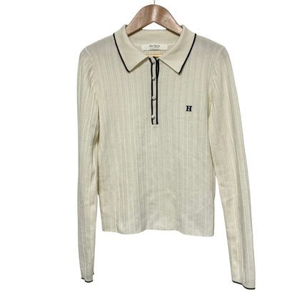 ハーリップトゥ Pique Polo Knit Top ニットポロシャツ