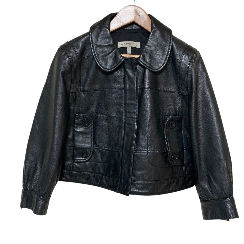 シーバイクロエ ラムレザーショートジャケット