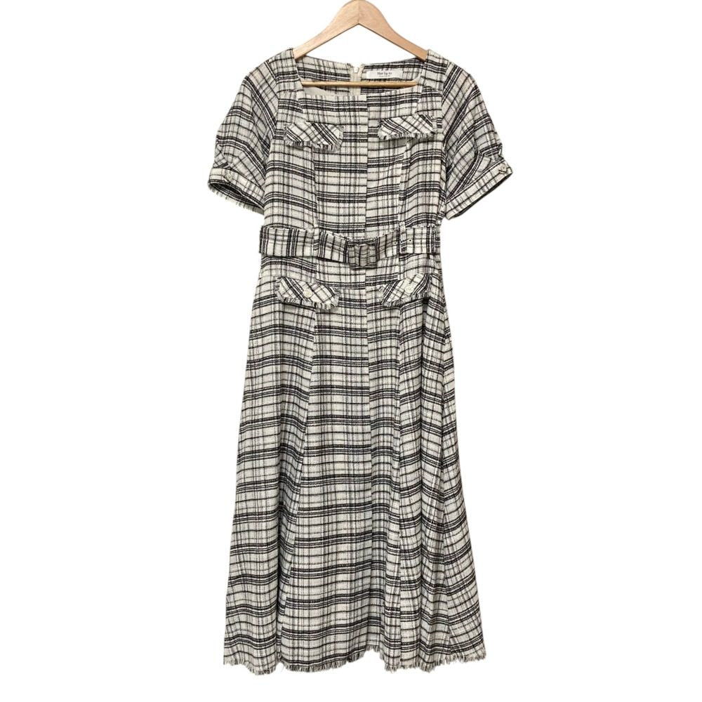 ハーリップトゥ Classic Tweed Belted ワンピース