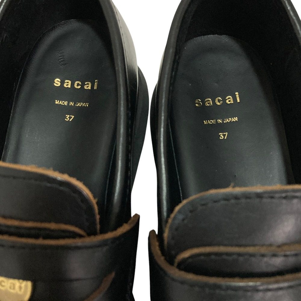サカイ レザー プラットフォームローファー