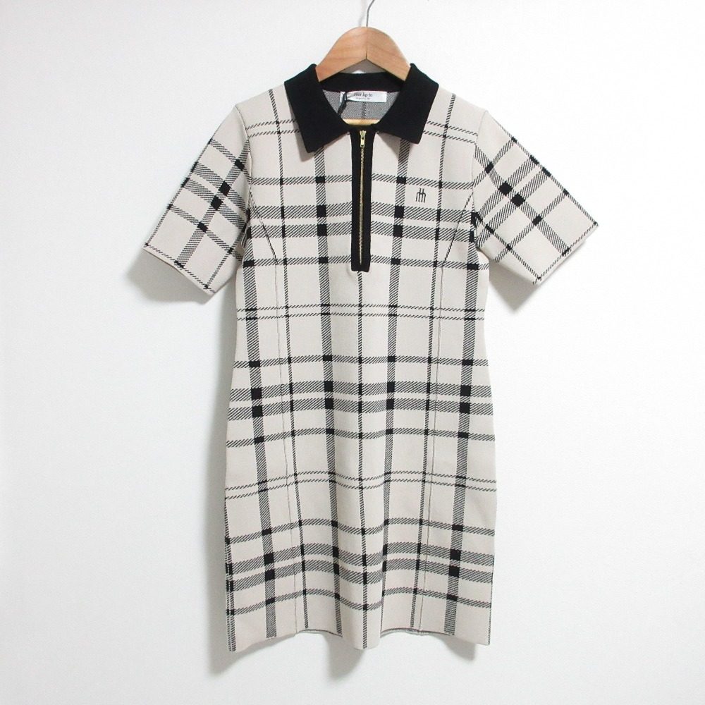 ハーリップトゥ Trois Logo Knit ミニワンピース
