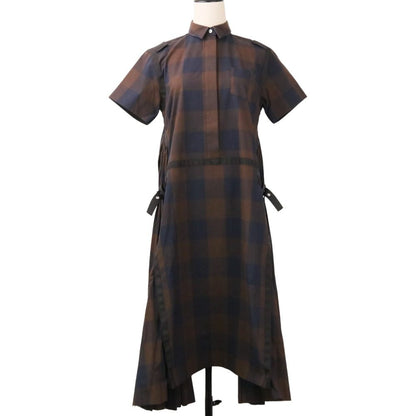 サカイ コットンチェックロングシャツワンピース