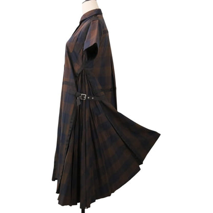 サカイ コットンチェックロングシャツワンピース