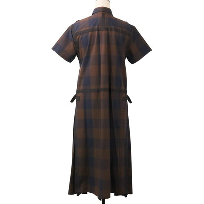 サカイ コットンチェックロングシャツワンピース