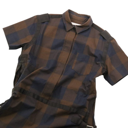 サカイ コットンチェックロングシャツワンピース
