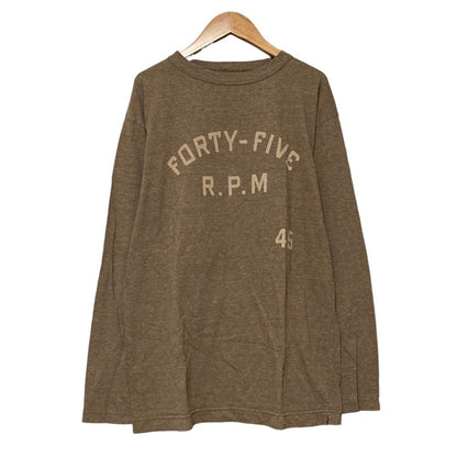 フォーティファイブアール ホリーグロゴプリント90845星コットンロングスリーブTシャツ