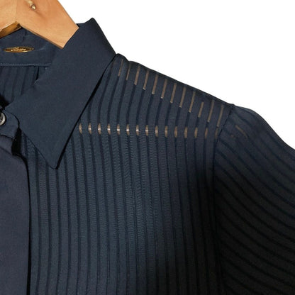 リジエール Stripe Sheer シルクシャツ