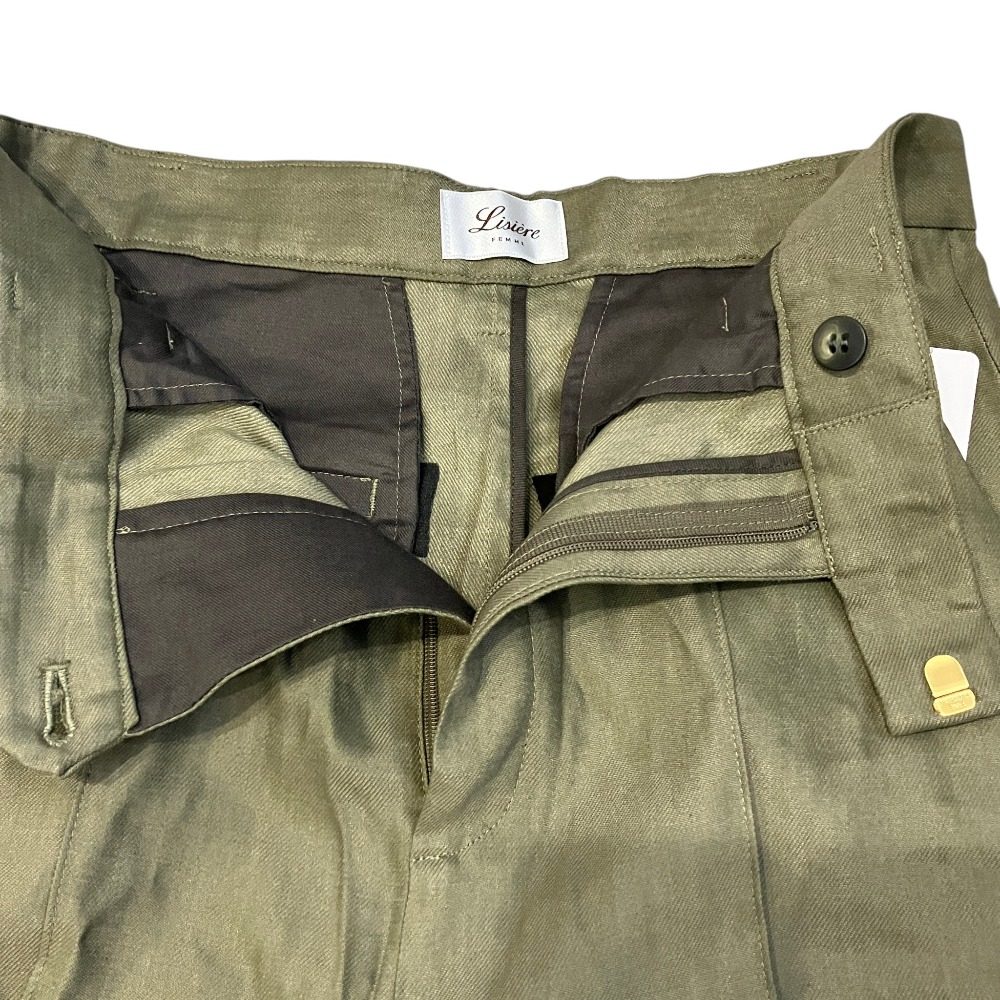 リジェール リネンストレッチスラックスパンツ