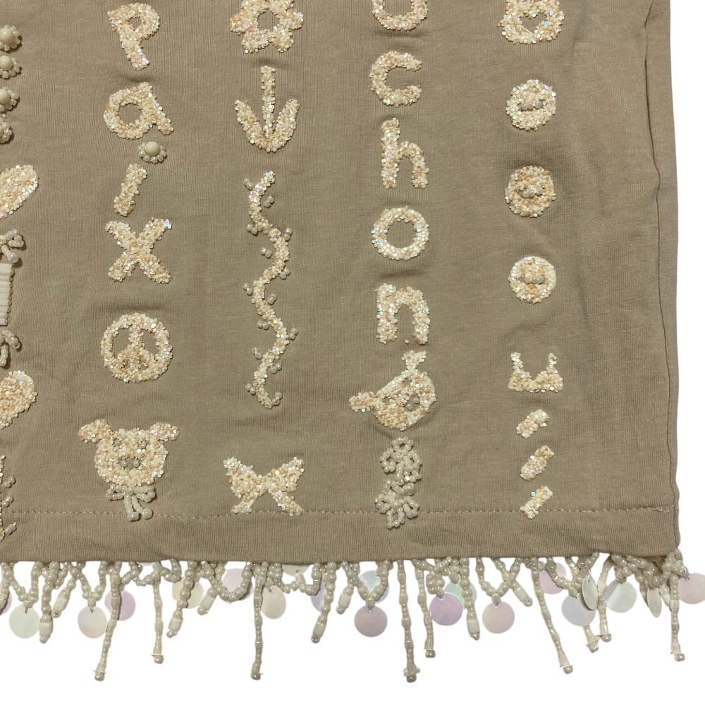 オレボレブラアルベロベロ ビーズ刺繍Vネック七分袖カットソー