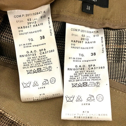 ジョルジオアルマーニ チェックダブルブレストジャケットクロップドスラックスセットアップ