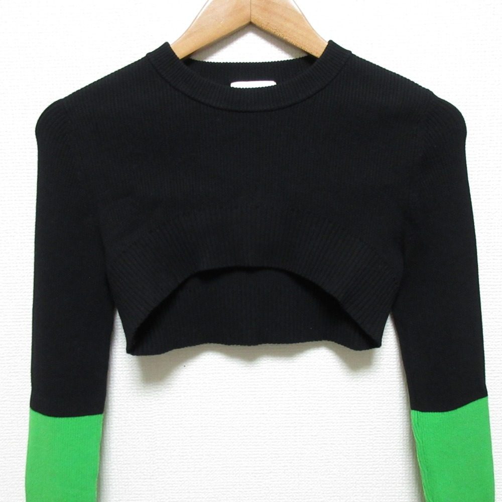 オーエムエムオー MICRO SHORT BLOCKING ニットセーター