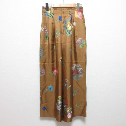 キャバン シルクBOUQUETプリントワイドパンツ