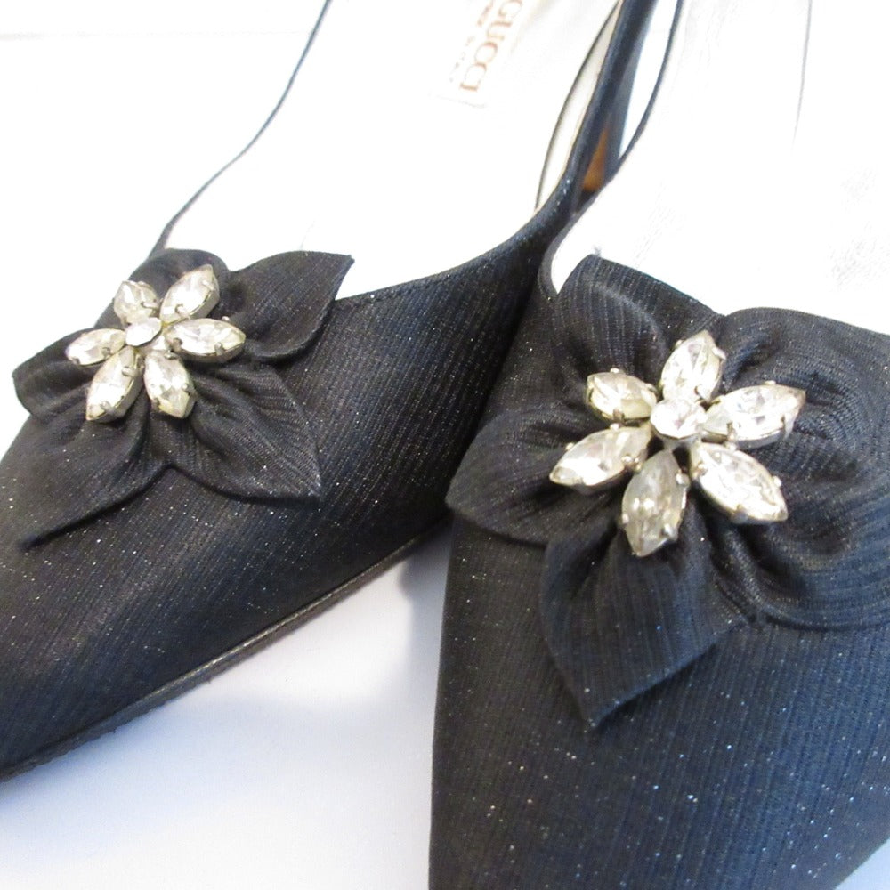 グッチ Bijou Flower Motif Pumps