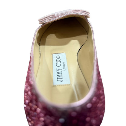 ジミーチュウ グリッター ポインテッドトゥ フラットパンプス