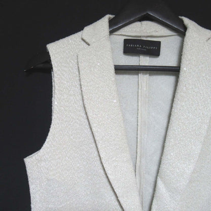 ファビアナフィリッピ スパンコール ロング ジレ ベスト ウール