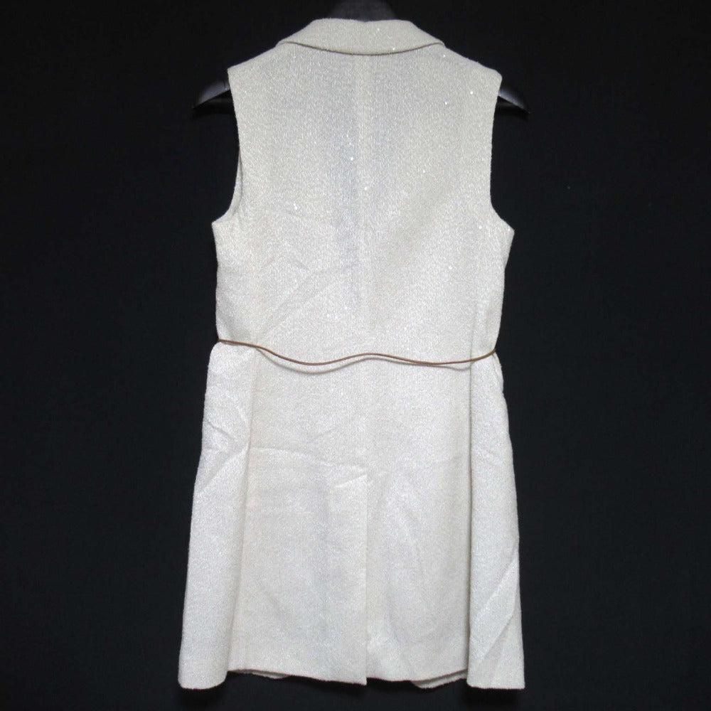 ファビアナフィリッピ スパンコール ロング ジレ ベスト ウール