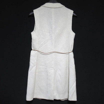 ファビアナフィリッピ スパンコール ロング ジレ ベスト ウール