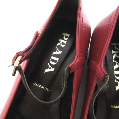 プラダ レザー メリー ジェーン フラット シューズ