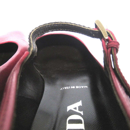 プラダ レザー メリー ジェーン フラット シューズ