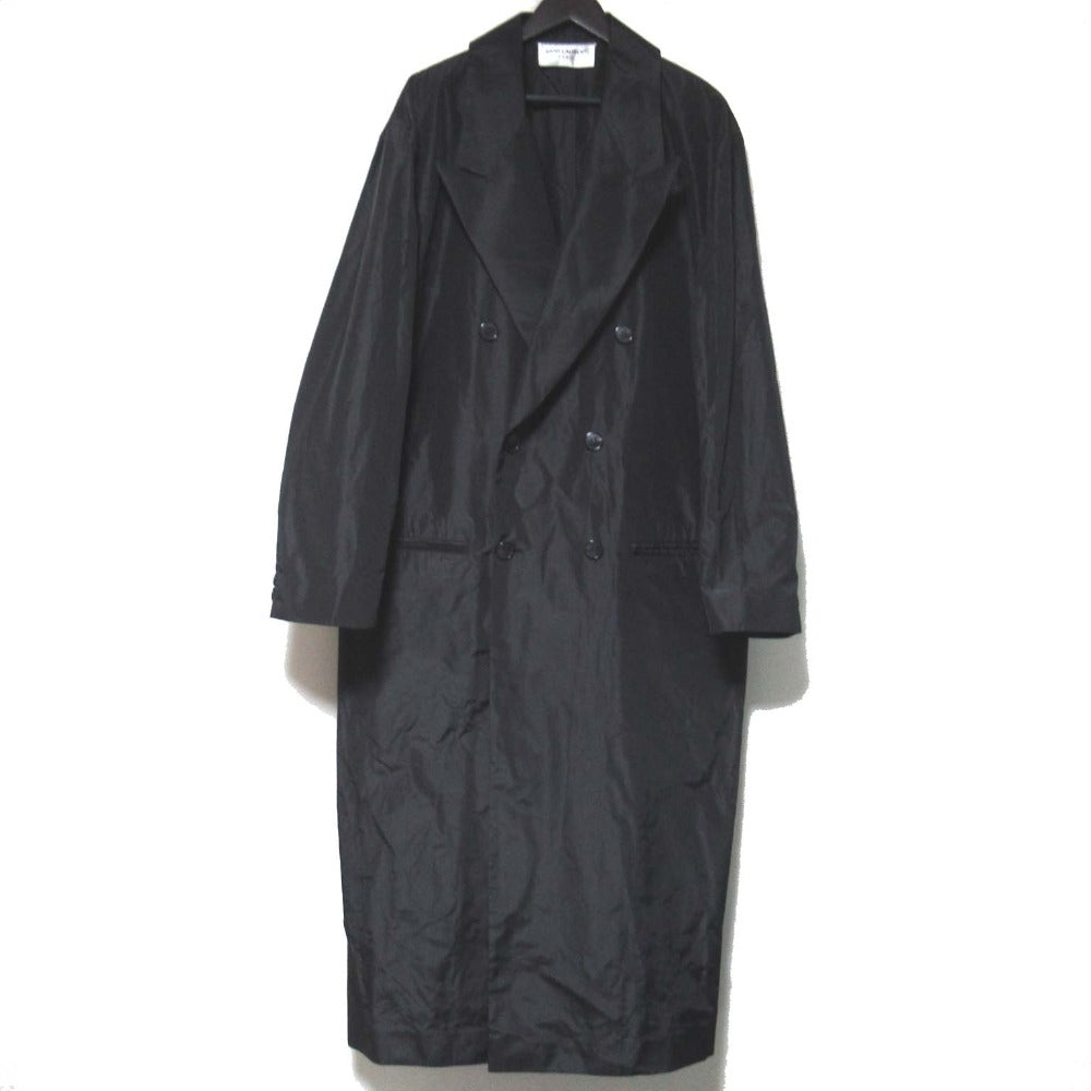 サンローラン パリ シルク ダブルブレスト チェスター コート