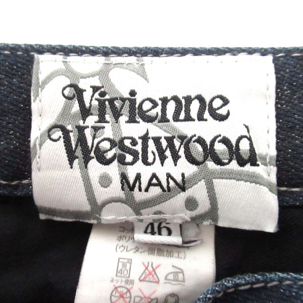ヴィヴィアン ウエストウッド MAN オーブ 刺繍 ストレッチ デニム パンツ