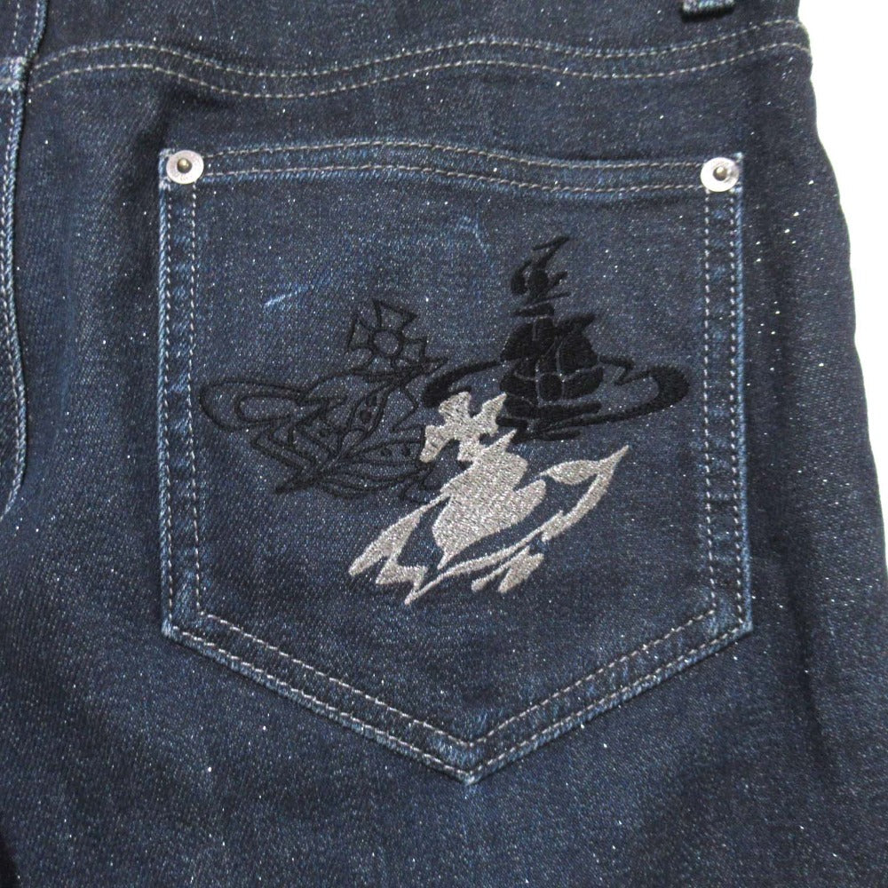 ヴィヴィアン ウエストウッド MAN オーブ 刺繍 ストレッチ デニム パンツ