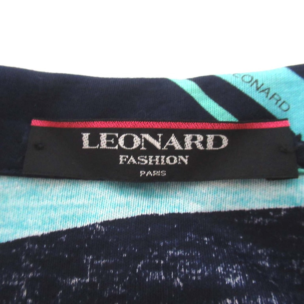 レオナールファッション フラワープリントオープンカラーブラウス