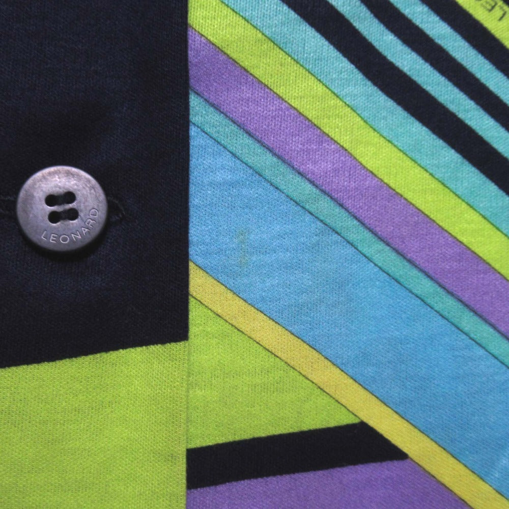 レオナールファッション フラワープリントオープンカラーブラウス