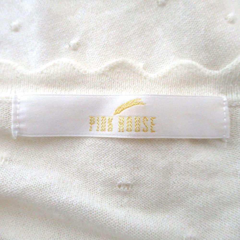 PINK HOUSE スカラップドットニットカーディガン