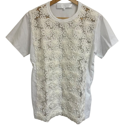 タオコムデギャルソン フラワーエンブロイダリーレースドッキングTシャツ