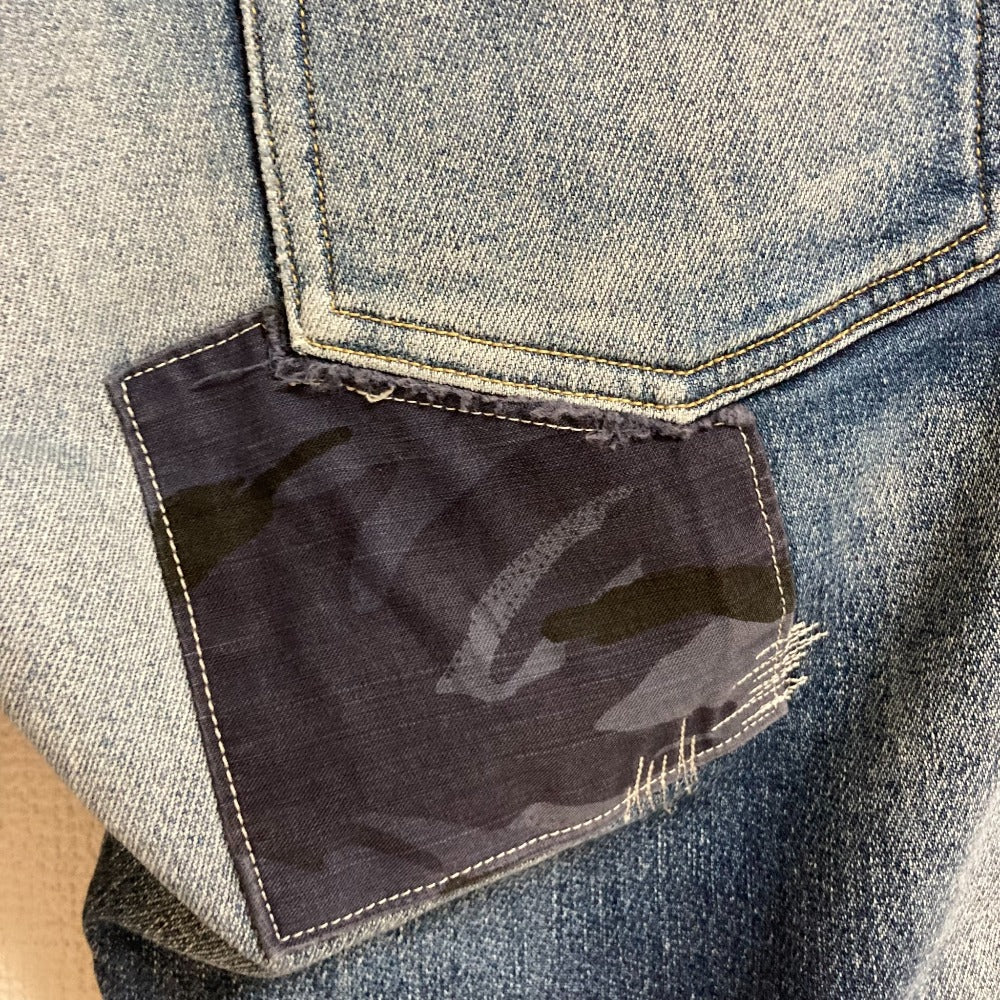 wjk tight knit-denim パンツ