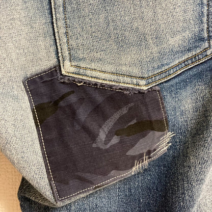 wjk tight knit-denim パンツ
